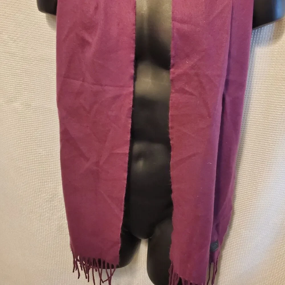 Scarf 100% Cashmere Purple Made In Germany Hand Tailored 12